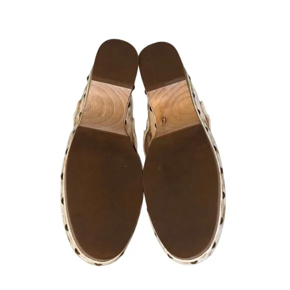 J. Crew Calf Hair Convertible Strap Wooden Clogs - Size 7.5 - Picture 5 of 5